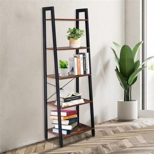 5 Tiers Industrial Ladder Shelf, Vintage Bookshelf